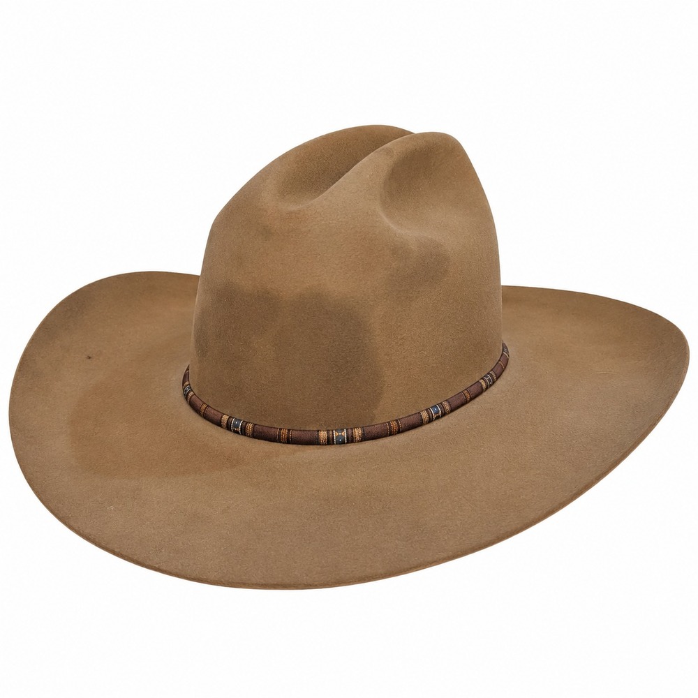 Resistol Cowboy Hat Mens 7 1/8 Tan Good 4X Beaver Felt Long Oval Western Texas